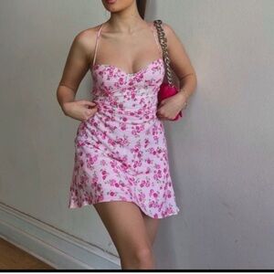 Brand new Zara pink floral mini dress